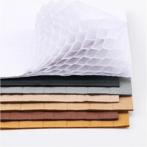 Briartw Honeycomb Paper Pads for DIY 3D Craft and Pop-Up Cards – Colorful Series,30-Layer Tissue Paper Pad (5.8"x8.3") with Glue Line,Perfect for Handmade Greeting Cards,School Projects in Saudi Arabia