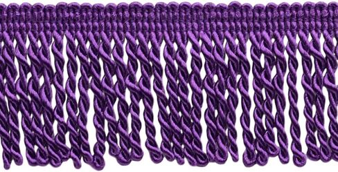 DÉCOPRO 2 1/2" (6cm) Bullion Fringe Trim (Style# EF25) Dark Violet Purple #188 (Royal Purple) 5 Yards (4.5m/15 ft) in Saudi Arabia