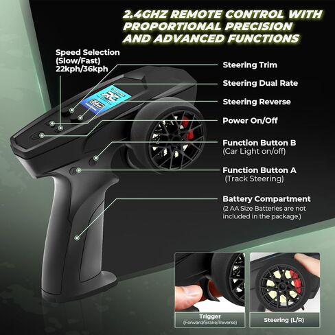 وحدة تحكم راديو طويلة المدى HAIBOXING RC Car 2.4 جيجا هرتز، جهاز إرسال قطع غيار بمقياس 1/18TH متوافق مع إصدار 2025 18859E و18858E و18872 و18856 (P1850) in Saudi Arabia