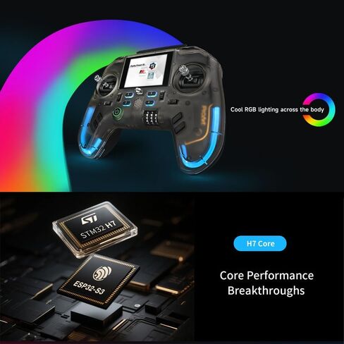 جهاز إرسال راديو GoolRC Flysky ProArt PA01، وحدة تحكم عن بعد 2.4 جيجا هرتز 18-32 قناة مع شاشة ملونة IPS 2.4 بوصة لطائرة FPV بدون طيار/طائرة هليكوبتر RC/طائرة/سيارة/قارب/متعدد المحركات in Saudi Arabia