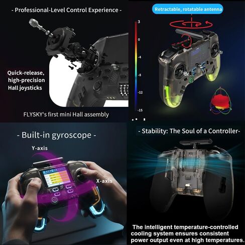 جهاز إرسال راديو GoolRC Flysky ProArt PA01، وحدة تحكم عن بعد 2.4 جيجا هرتز 18-32 قناة مع شاشة ملونة IPS 2.4 بوصة لطائرة FPV بدون طيار/طائرة هليكوبتر RC/طائرة/سيارة/قارب/متعدد المحركات in Saudi Arabia