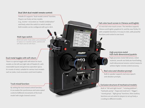 Flysky PL18 EV Paladin 2.4G 18CH 5D Hall Sensor Gimbals 3.5 بوصة TFT شاشة تعمل باللمس AFHDS 3 جهاز إرسال راديو لشاحنة RC سيارة روبوت الهندسة نموذج (الإصدار الرئيسي) in Kuwait