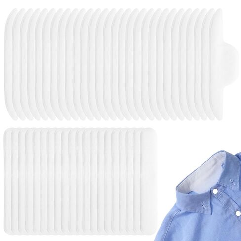 50 PCS Collar Hats Protector Sweat Pads Disposable Anti-Dirty Stain Shirt Neck Liner Self-adhesive Grime Side Lining Stand Sticky Patches for Hats Shirt Cuff Men Women Dress Shirts Summer in Saudi Arabia