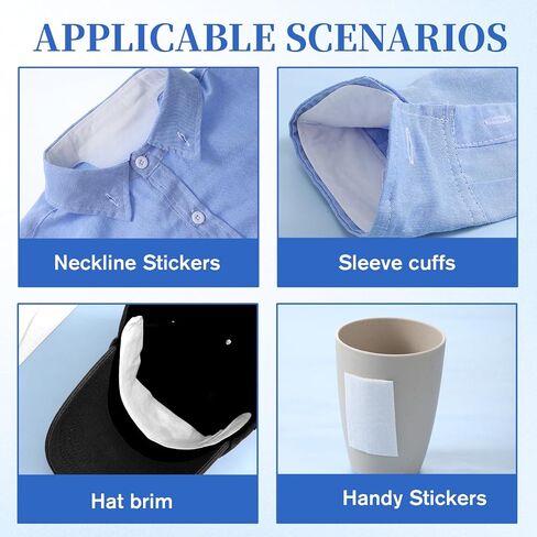 50 PCS Collar Hats Protector Sweat Pads Disposable Anti-Dirty Stain Shirt Neck Liner Self-adhesive Grime Side Lining Stand Sticky Patches for Hats Shirt Cuff Men Women Dress Shirts Summer in Saudi Arabia