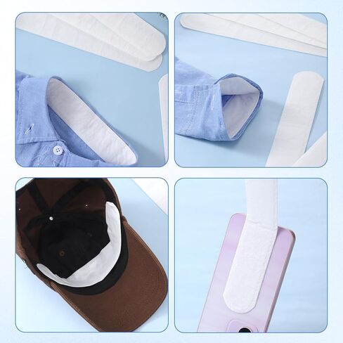 50 PCS Collar Hats Protector Sweat Pads Disposable Anti-Dirty Stain Shirt Neck Liner Self-adhesive Grime Side Lining Stand Sticky Patches for Hats Shirt Cuff Men Women Dress Shirts Summer in Saudi Arabia