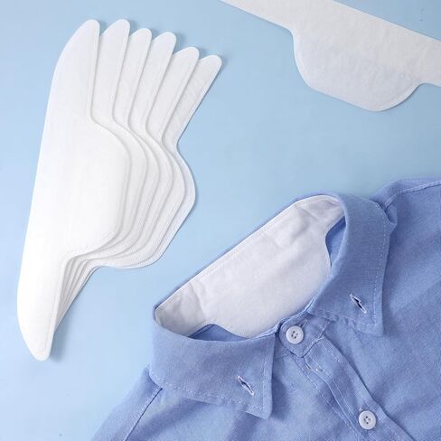 50 PCS Collar Hats Protector Sweat Pads Disposable Anti-Dirty Stain Shirt Neck Liner Self-adhesive Grime Side Lining Stand Sticky Patches for Hats Shirt Cuff Men Women Dress Shirts Summer in Saudi Arabia