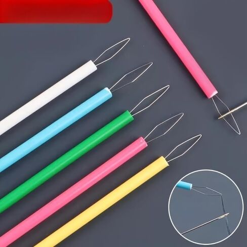 5pcs Essential Plastic Threading Tool for Sewing – Easy Needle Threader & Thread Guide for Sewing Machines, Bead Embroidery & Crafts – Convenient Assist Tool (5pcs (Random Color)) in Saudi Arabia