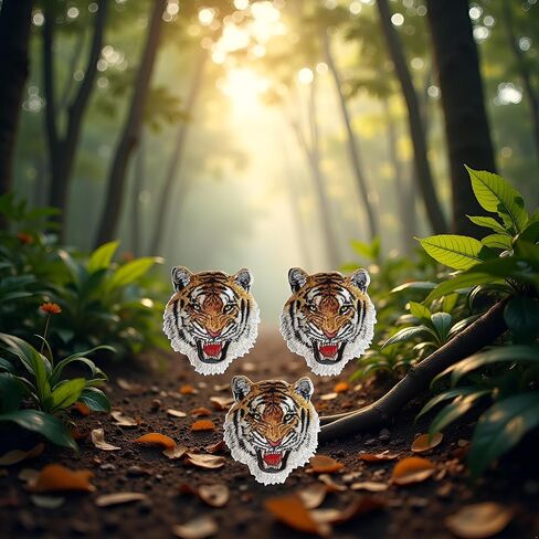 3Pcs Tiger Face Sew on or Iron on Embroidery Patches for Jeans, Shirts, Hoodies, Blouses, Bags, Caps, Backpacks, Purses, Tiger Face Appliques, Embroidered Appliqué in Saudi Arabia
