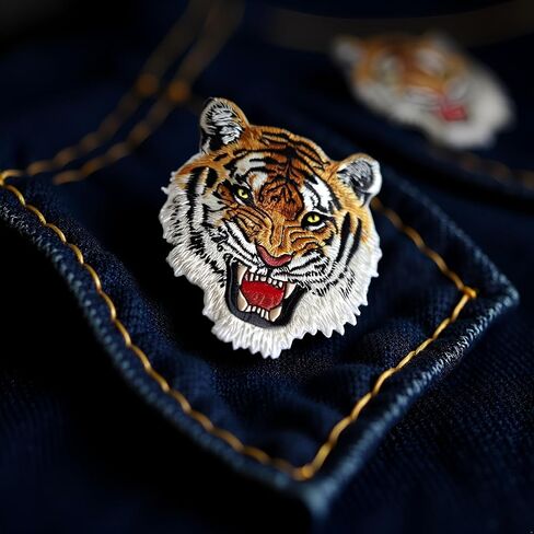 3Pcs Tiger Face Sew on or Iron on Embroidery Patches for Jeans, Shirts, Hoodies, Blouses, Bags, Caps, Backpacks, Purses, Tiger Face Appliques, Embroidered Appliqué in Saudi Arabia