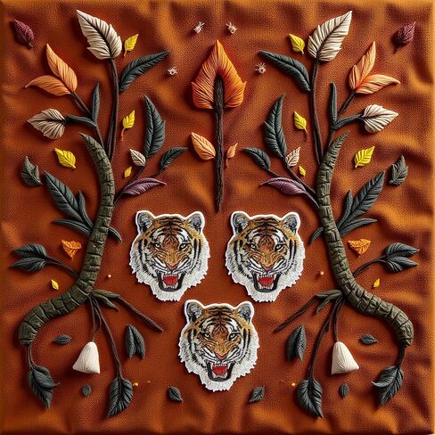 3Pcs Tiger Face Sew on or Iron on Embroidery Patches for Jeans, Shirts, Hoodies, Blouses, Bags, Caps, Backpacks, Purses, Tiger Face Appliques, Embroidered Appliqué in Saudi Arabia