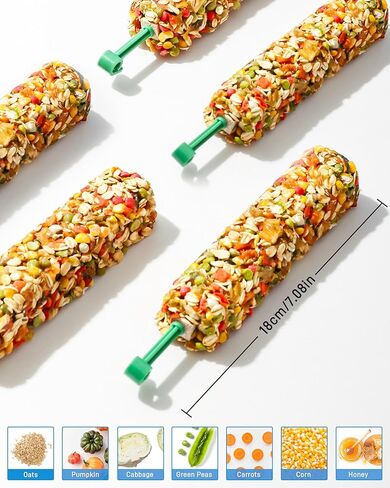 bucatstate 3 العصي الببغاء يعامل العسل علاج العصي، الطيور الطبيعية يعامل الخضروات والحبوب نكهة كوكاتيل، لعبة علاج الطيور الحيوانات الأليفة للببغاء كونور الببغاء lovebird in Kuwait