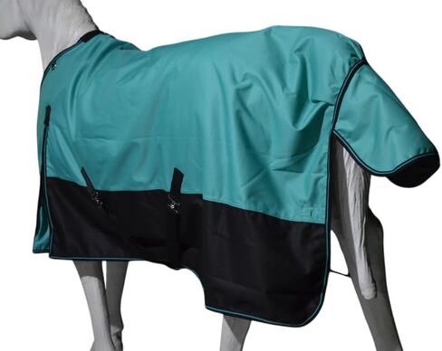 1200D Waterproof Light Weight Poly (100g Fill) Horse Winter Turnout Blanket with Standard Neck AT010002 (Turquoise, 75") in Saudi Arabia