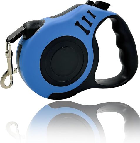Retractable Dog Leash Automatic Telescopic Tractor Dog Tape, Pet Tape 16 FT Durable and Convenient, with Non-Slip Handle, Suitable for Small and Medium-Sized Dogs, Blue in Saudi Arabia