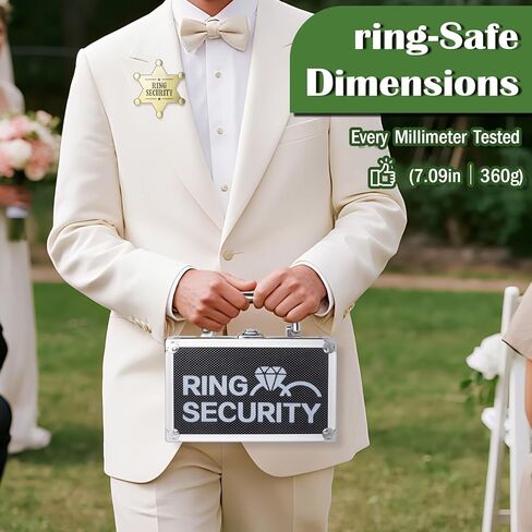 Ring Security Wedding Ring Bearer Case, 7.09 in Suitcase, Metal Badge in Saudi Arabia
