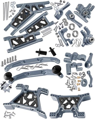 Upgrades Part for 1/10 Slash 4x4/Slash 4x4 VXL,Alloy Suspension Arm,Shock Absorber,Caster Block,Steering Blocks,Stub Axle Carriers,Steering Bellcranks,Body Mounts,Titanium in Saudi Arabia