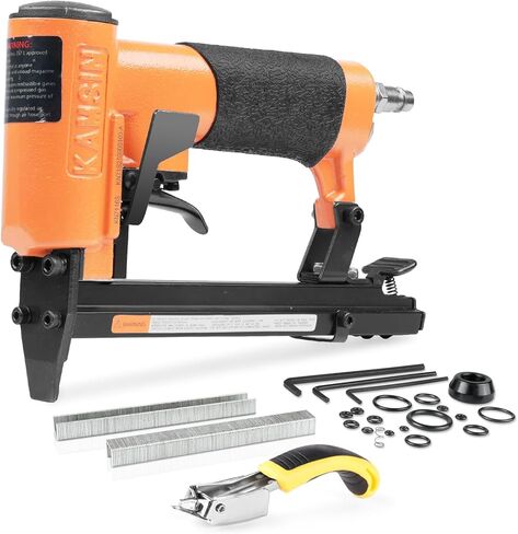Kamsin KN7116S 22 Gauge Pneumatic Upholstery Stapler Continuous Firing 3/8-Inch Crown  1/4-Inch to 5/8-Inch Leg Length Fine Wire Stapler ,Furniture Stapler for Furniture and Fabric (KN7116S) in Saudi Arabia