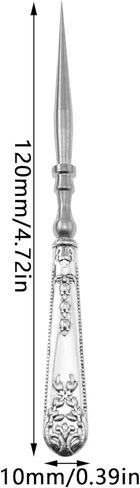 yyangz Vintage Patterned Awl Silver Handmade DIY Sewing Tool Accessories Punching Awl Sewing Needle for Repairing Canvas Leather Soles Handbags in Saudi Arabia