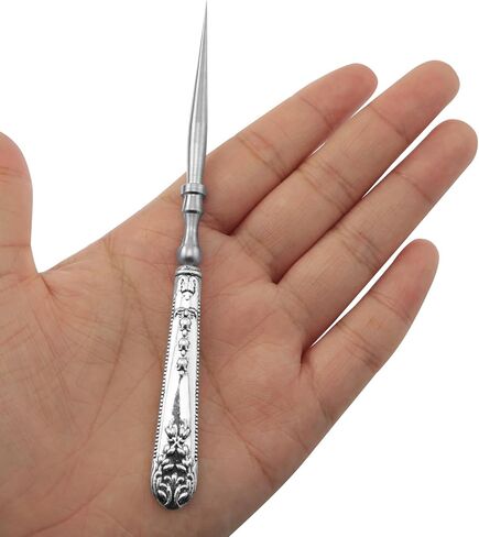 yyangz Vintage Patterned Awl Silver Handmade DIY Sewing Tool Accessories Punching Awl Sewing Needle for Repairing Canvas Leather Soles Handbags in Saudi Arabia