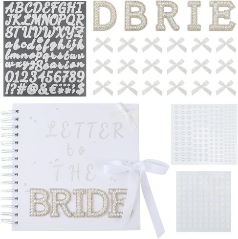 ORIGACH 8 x 8 Inch Letters to The Bride Scrapbook Wedding Photo Album Scrapbook 80 Pages DIY Memory Book for Wedding and Anniversary Family (White) in Saudi Arabia