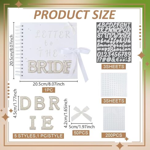 ORIGACH 8 x 8 Inch Letters to The Bride Scrapbook Wedding Photo Album Scrapbook 80 Pages DIY Memory Book for Wedding and Anniversary Family (White) in Saudi Arabia