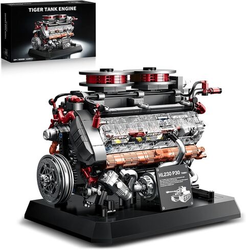 V12 Engine Model Kit Building Set for Tiger Tank, Mini Mechanical Engineering Technic Collectible for Adults Teens Boys 14+ 1236PCS in Saudi Arabia