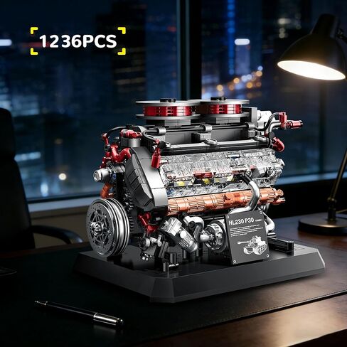 V12 Engine Model Kit Building Set for Tiger Tank, Mini Mechanical Engineering Technic Collectible for Adults Teens Boys 14+ 1236PCS in Saudi Arabia