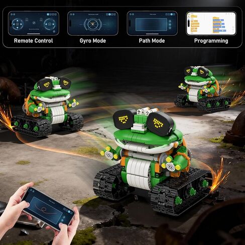 STEM Robot Building Toys for Kids 6-12, 5in1 App & Remote Control STEM Tractor Frog Robot Building Kits, 732PCS DIY Educational Construction Building Block Set for Kid, Erector Set Gift for Boys Girls in Kuwait