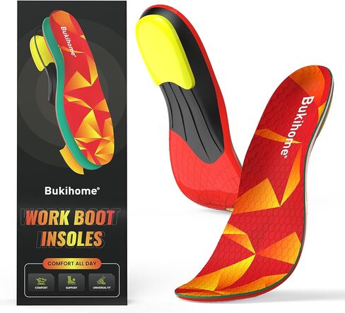 Bukihome Orthotic Insoles for Plantar Fasciitis Relief - Heavy Duty Work Insoles with Anti-Fatigue Arch Support, Shock Absorption & Heel Cushion - FSA/HSA Eligible Inserts - Women 8-9 in Saudi Arabia