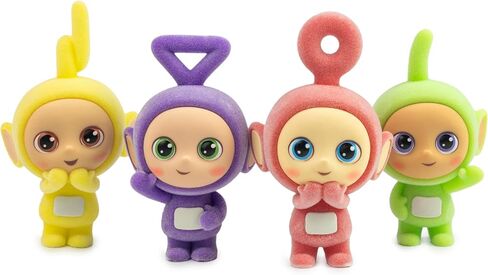 Teletubbies 4-Pack Set with Tinky Winky, Dipsy, Laa-Laa, Po 2.5-inch Flocked Cheebee Collectible Figures in Saudi Arabia
