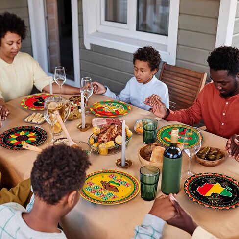 80Pcs Black History Month Birthday Paper Plates African Freedom Party Supplies 7Inch Black History Tableware African Pride Dessert Plate Disposable Dinnerware Decorations for Juneteenth Party Supplies in Saudi Arabia