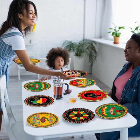 80Pcs Black History Month Birthday Paper Plates African Freedom Party Supplies 7Inch Black History Tableware African Pride Dessert Plate Disposable Dinnerware Decorations for Juneteenth Party Supplies in Saudi Arabia