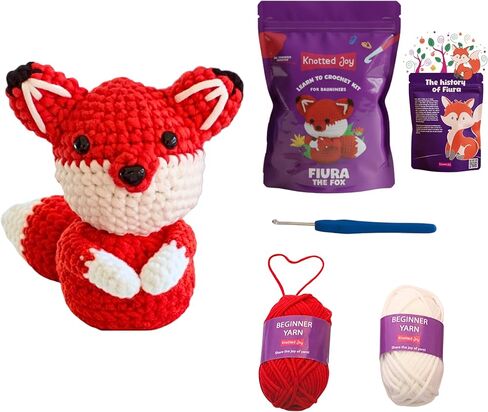 مجموعة أدوات الكروشيه للمبتدئين للبالغين والأطفال - مجموعة Amigurumi المبتدئة الكل في واحد مع دروس فيديو خطوة بخطوة - اصنع حيوانك المحشو (الثعلب) - هدية هواية يدوية الصنع. هدية للنساء والمراهقين والبالغين in Saudi Arabia