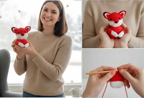 مجموعة أدوات الكروشيه للمبتدئين للبالغين والأطفال - مجموعة Amigurumi المبتدئة الكل في واحد مع دروس فيديو خطوة بخطوة - اصنع حيوانك المحشو (الثعلب) - هدية هواية يدوية الصنع. هدية للنساء والمراهقين والبالغين in Saudi Arabia
