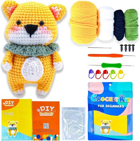 Yowamho Crochet Kit for Beginners, Crocheting Kits for Adults and Kids with Step-by-Step Video Tutorials, DIY Knitting Supplies, Crochet Starter Hook Set with Accessories, Hedgehog in Saudi Arabia