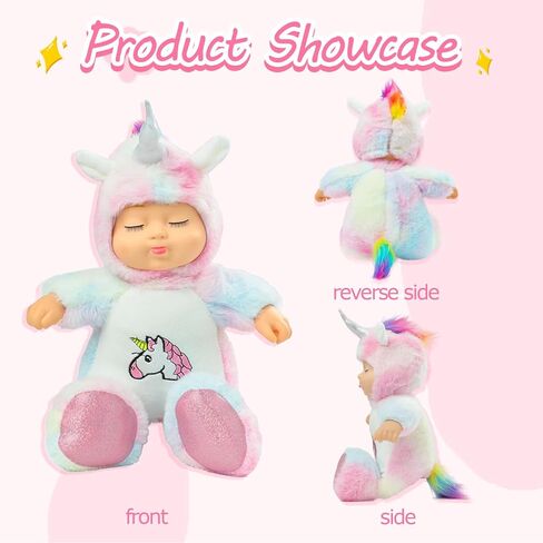 Interactive Singing Plush Animal Doll,14in Realistic Reborn Baby Doll,Soft Plush Toy with Interactive Singing Function Music Box,Baby Doll Hat is Removable.Sleep Doll Suitable for Toddlers. in Saudi Arabia