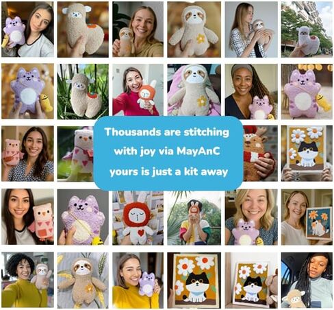 MayAnC Neko Plush Toy DIY Punch Needle Kit for Beginners, Embroidery Starter Kit with Step by Step Video Instruction for Beginners Starter, Healing Weave Punch Stitching Kit in Saudi Arabia