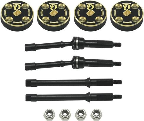 Hobby Details Aluminum Rear Axle Gear Box Skid Link Wheel Upgrade Set for 1/30 Axial SCX30 Jeep Wrangler RC Cars, Black and Gold (Skid Link Rods) in Saudi Arabia