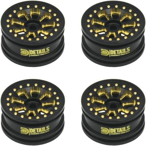Hobby Details Aluminum Rear Axle Gear Box Skid Link Wheel Upgrade Set for 1/30 Axial SCX30 Jeep Wrangler RC Cars, Black and Gold (Skid Link Rods) in Saudi Arabia