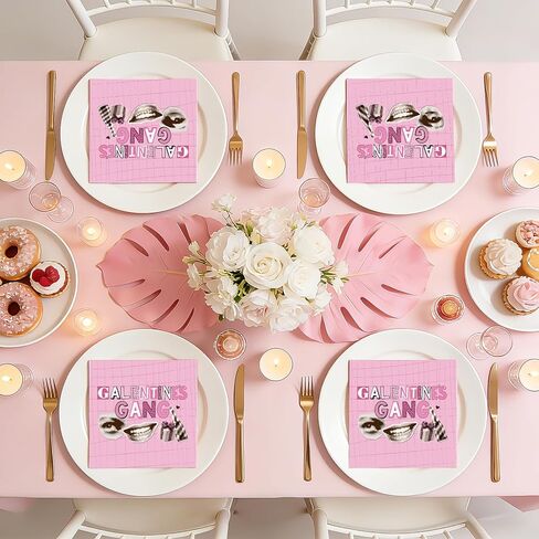 Nuogo 50 جهاز كمبيوتر شخصى Galentines Gang Napkins 6.5 × 6.5 بوصة Galentines Day ديكورات عيد الحب الوردي كوكتيل المناديل للسيدات عيد الحب حزب تفضل الجدول ديكور صور الدعائم in Kuwait