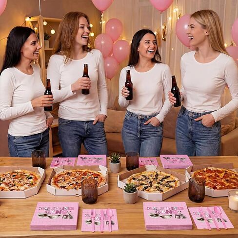 Nuogo 50 جهاز كمبيوتر شخصى Galentines Gang Napkins 6.5 × 6.5 بوصة Galentines Day ديكورات عيد الحب الوردي كوكتيل المناديل للسيدات عيد الحب حزب تفضل الجدول ديكور صور الدعائم in Kuwait