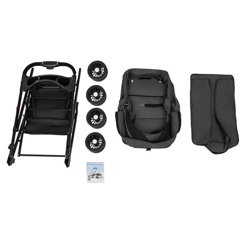3 in 1 Folding Dog Stroller, Pet Folding Stroller for Cats and Dogs, 4 Wheels Dog Cat Puppy Stroller w/Removable Carry Basket,Storage Basket and Cup Holder,Foldable Pet Stroller (Black) in Saudi Arabia