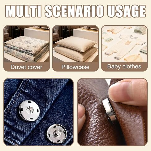 40Sets Sew-on Snap Buttons - 4 Colors 12.5mm Metal Sewing Snaps Fasteners - Sew-on Press Studs Buttons for Sewing Clothing -Gold,Antique Bronze, Silver,Black in Saudi Arabia