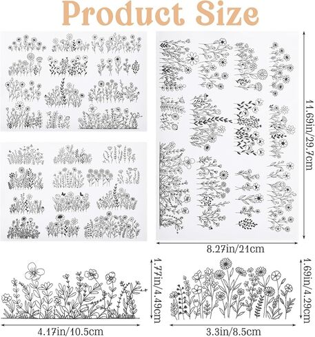 25PCS Embroidery Patterns Water Soluble, 2 Sheets Wildflower Embroidery Patterns for Hand Sewing Needlework Beginners (11.7 * 8 Inch) in Saudi Arabia