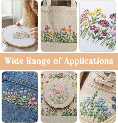 25PCS Embroidery Patterns Water Soluble, 2 Sheets Wildflower Embroidery Patterns for Hand Sewing Needlework Beginners (11.7 * 8 Inch) in Saudi Arabia