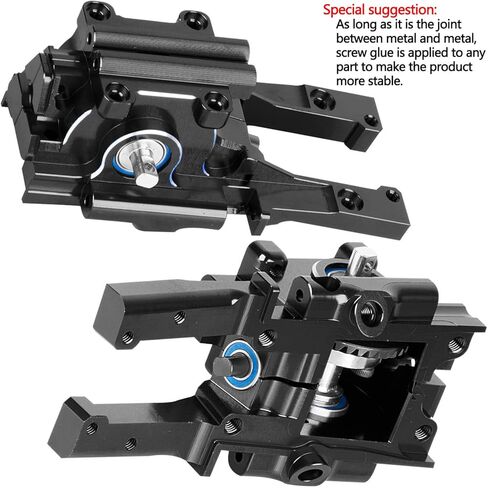 Aluminum Front Rear Bulkhead Gearbox Steel Diff Gear Upgrades for 1/16 E-Revo VXL,Slash 4WD,Summit,Alloy RC Gearbox w/Transmission Gear Hops Up,Black in Saudi Arabia