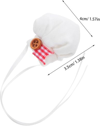 Uonlytech 2Pcs Plush Doll Chef Hat Soft Miniature Cooking Caps with Elastic Band for Stuffed Animals Decorative Dress Up Accessory for Creative Play in Saudi Arabia