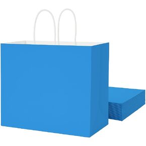 أكياس هدايا بيضاء من SUNCOLOR بمقابض، كبيرة مقاس 13x10x5.5 بوصة، 25 عبوة، لأعياد الميلاد، الزفاف، البيع بالتجزئة، التسوق in Kuwait