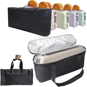 حقيبة حمل لمحمصة الخبز النحيفة المكونة من شريحتين من بيلا، عبوة واحدة من حقيبة محمولة مقاومة للحرارة ومقاومة للماء لشريحتين، تناسب 35165-063A/35117/35164-063A/35163-063A، صديقة للتخزين (المحمصة غير متضمنة) in Kuwait