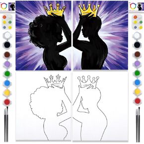 الأزواج تاريخ ليلة رشفة والطلاء عدة للبالغين قماش مرسومة مسبقا لطلاء عيد الحب في المنزل تاريخ الليل الفن اللوحة مجموعة الأزواج النشاط رومانسية 8x10 قماش اللوحة عدة in Kuwait