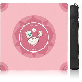 Mahjong Mat for Table, Mah Jongg Mat, 31.5" x 31.5" Pink Non-Slip Noise-Reducing Table Mat for Mahjong, Dominoes & Board Games in Saudi Arabia